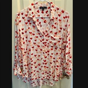 Velvet Heart brand pink & red heart blouse